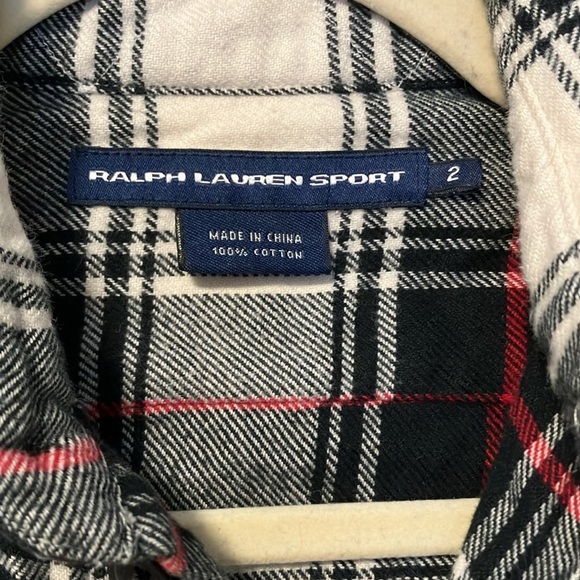 Ralph Lauren Sport plaid flannel cotton button down shirt - Picture 2 of 3